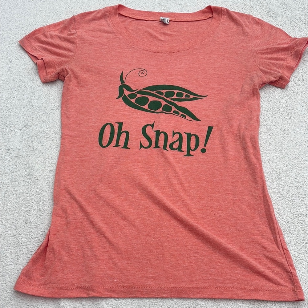 Women's Graphic Tee - Oh Snap! Design in Coral